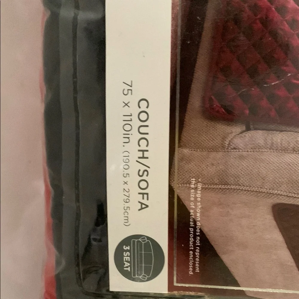 Red and Black Quilted Furniture Cover